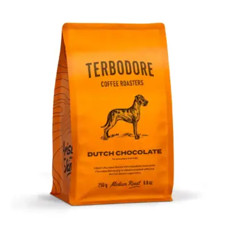 Terbodore Dutch Chocolate flavoured coffee beans 250g bag classic chocolate flavour decadent cocoa notes freshly roasted South Africa
