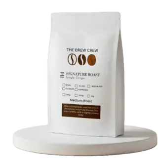 The Brew Crew Signature Roast – premium single origin Brazilian coffee, medium roast, 250g bag